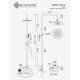 Ντουζιέρα 2 Εξόδων Eurorama Eletta Tecno 167065-400 Μαύρο Matt